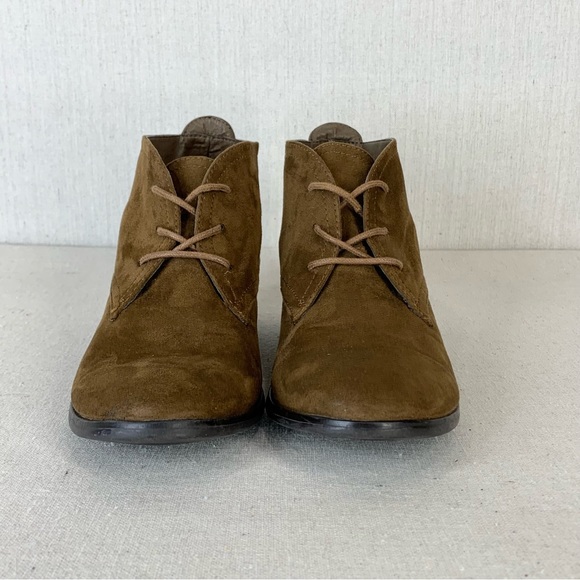 Xappeal Kai Faux Suede Neutral Rich Cognac Brown Lace-Up Ankle Booties - Size 9 - Picture 5 of 14